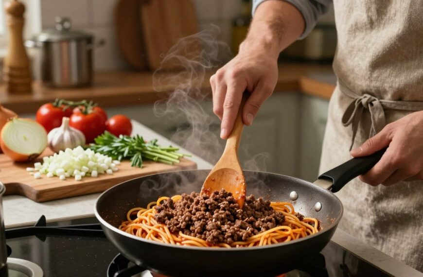 Ile smażyć mięso mielone do spaghetti